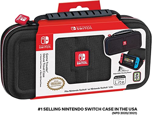 Nintendo Switch Case - Switch OLED Case for Switch OLED, Switch and Switch Lite, Adjustable Viewing Stand & Bonus Cases, Deluxe Carry Handle, Licensed Nintendo Switch case