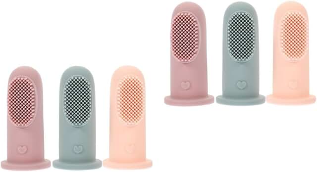 6-Pack Soft Silicone Finger Toothbrushes for Toddlers