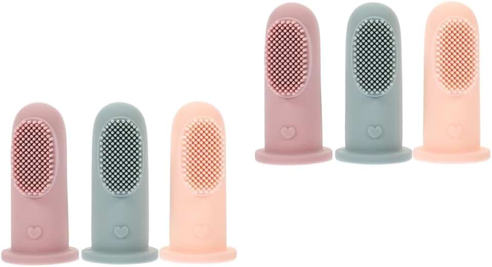 6-Pack Soft Silicone Finger Toothbrushes for Toddlers