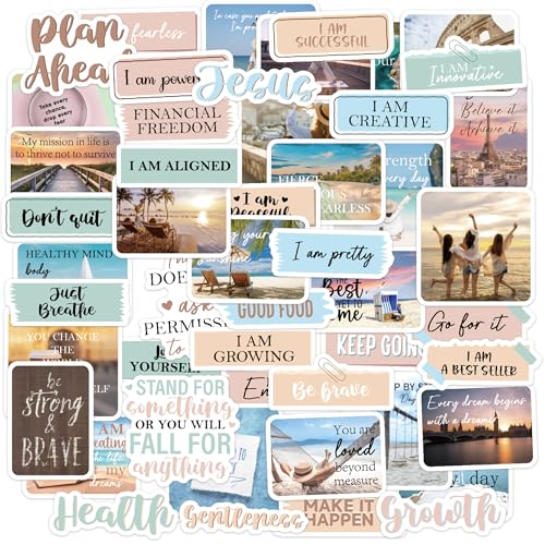 50 Inspirational Motivational Stickers for Journals and Gifts