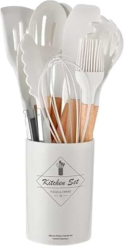 Set of 12 food-grade silicone kitchen utensils