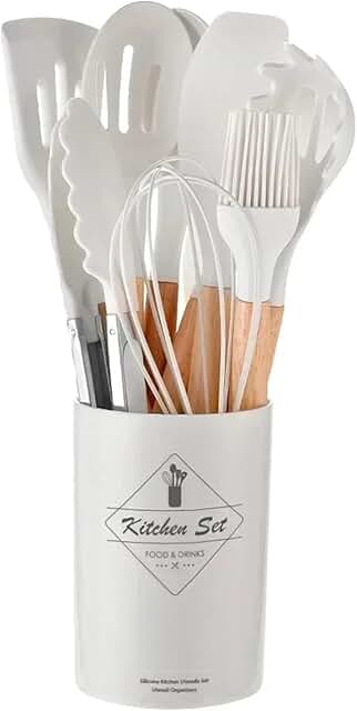 Set of 12 food-grade silicone kitchen utensils