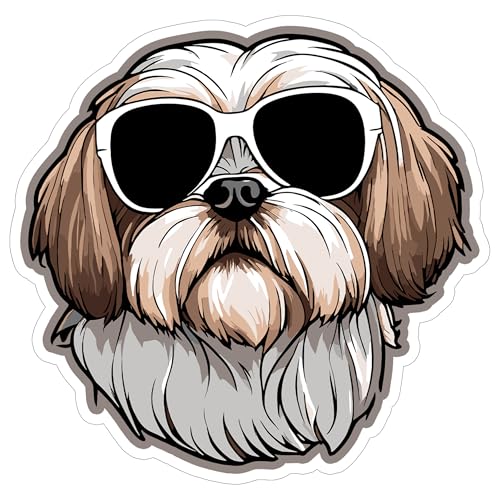 4-Inch Shih Tzu Dog Vinyl Sticker for Laptops and Water Bottles