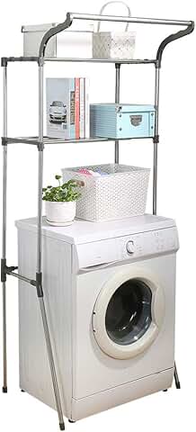 Over-the-Toilet Bathroom Storage Shelf with Hanging Rail