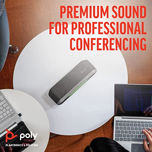 '- Sync 40 Smart -Speakerphone (Plantronics) - Flexible Work Spaces - Connect to PC/Mac via Combined USB-A/USB-C -Cable and Smartphones via -Bluetooth - Works with Teams, Zoom & more