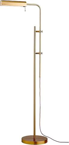 Adjustable Brass Floor Lamp for Reading and Work
