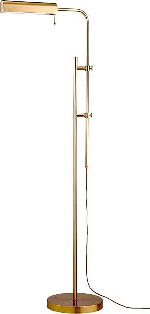 Adjustable Brass Floor Lamp for Reading and Work