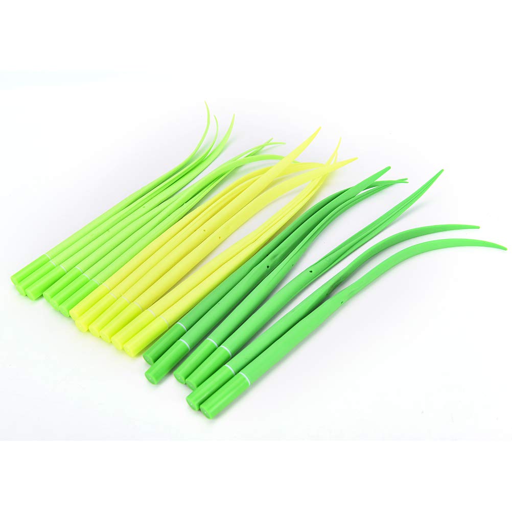 Set of 12 Tiny Green Grass Gel Pens for Office and School