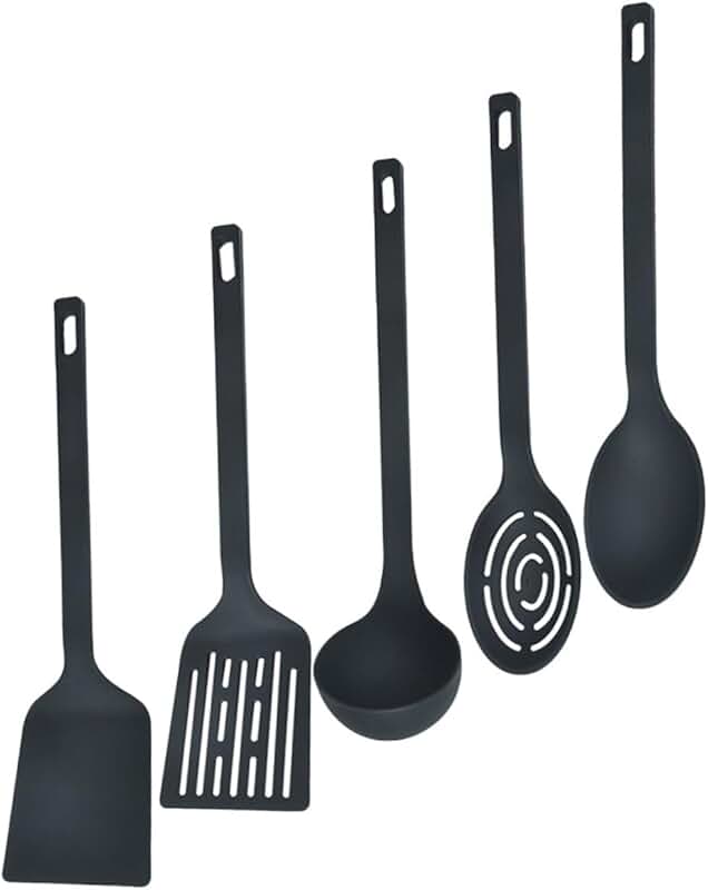 Nylon Cooking Utensil Set with Heat-Resistant Spatula and Spoon