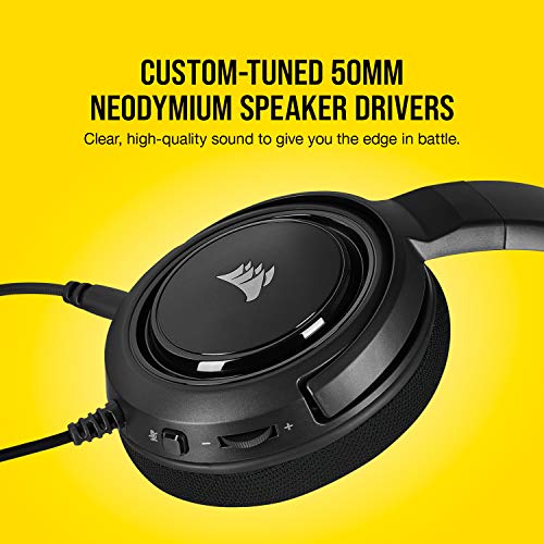 HS45-7.1 Virtual Surround Sound Gaming Headset w/USB DAC - Memory Foam Earcups - Discord - Works with PC, Xbox Series X, Xbox Series S, PS5, PS4, Nintendo Switch, MacOS - Carbon