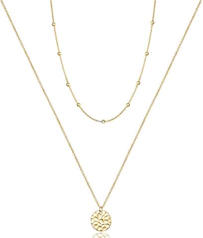 Dainty Layered Y Pendant Choker Necklace for Women