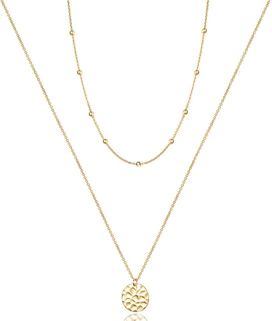 Dainty Layered Y Pendant Choker Necklace for Women