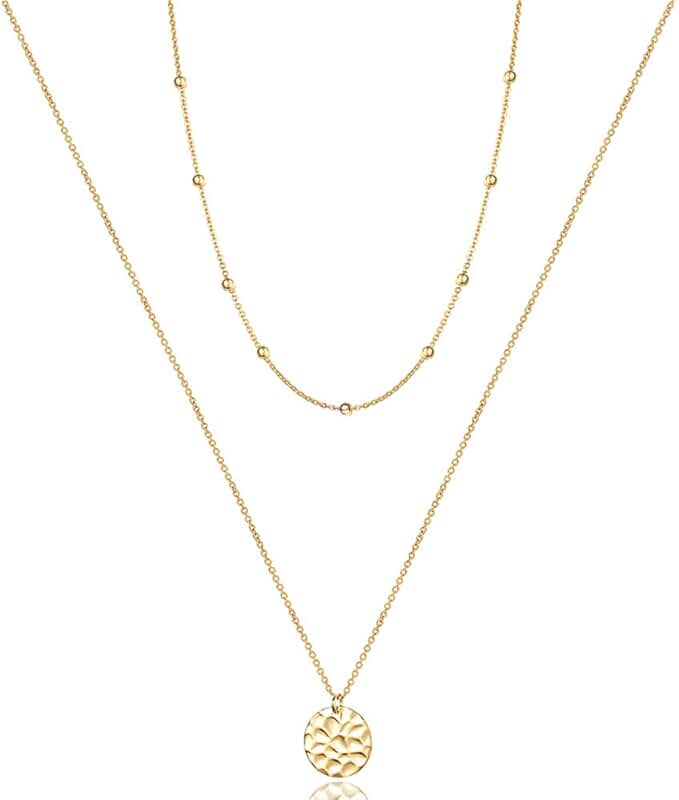 Dainty Layered Y Pendant Choker Necklace for Women