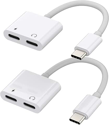 Dual USB-C Headphone Adapter 2 Pack