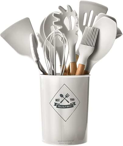 12-Piece Silicone Kitchen Utensil Set with Holder