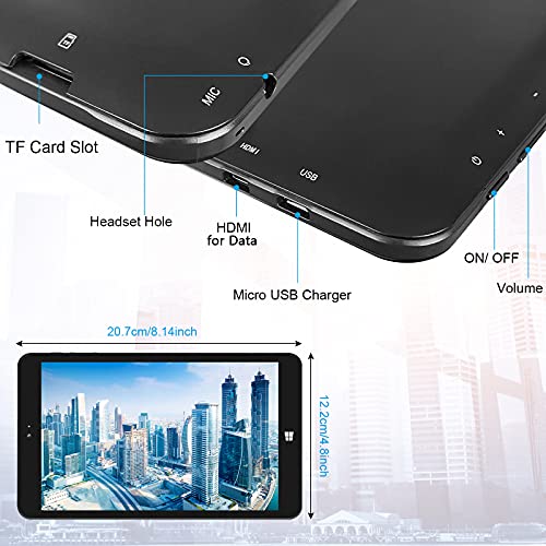 8 inch Windows 10 Business Tablet,Wi-Fi Bluetooth Touchscreen Tablets with 4GB RAM 64GB Storage, HDMI Port, GMS , 2MP Dual Cameras and Speaker, 4000mAh Battery Headphone Jack