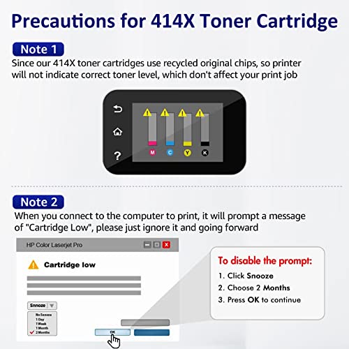 (with Chip) Compatible Toner Cartridge Replacement for HP 414X W2020X 414A High Yield for HP Color Pro MFP M479fdw M454dw M479fdn M454dn Printer Cartridges (Black Cyan Yellow Magenta, 4 Pack)