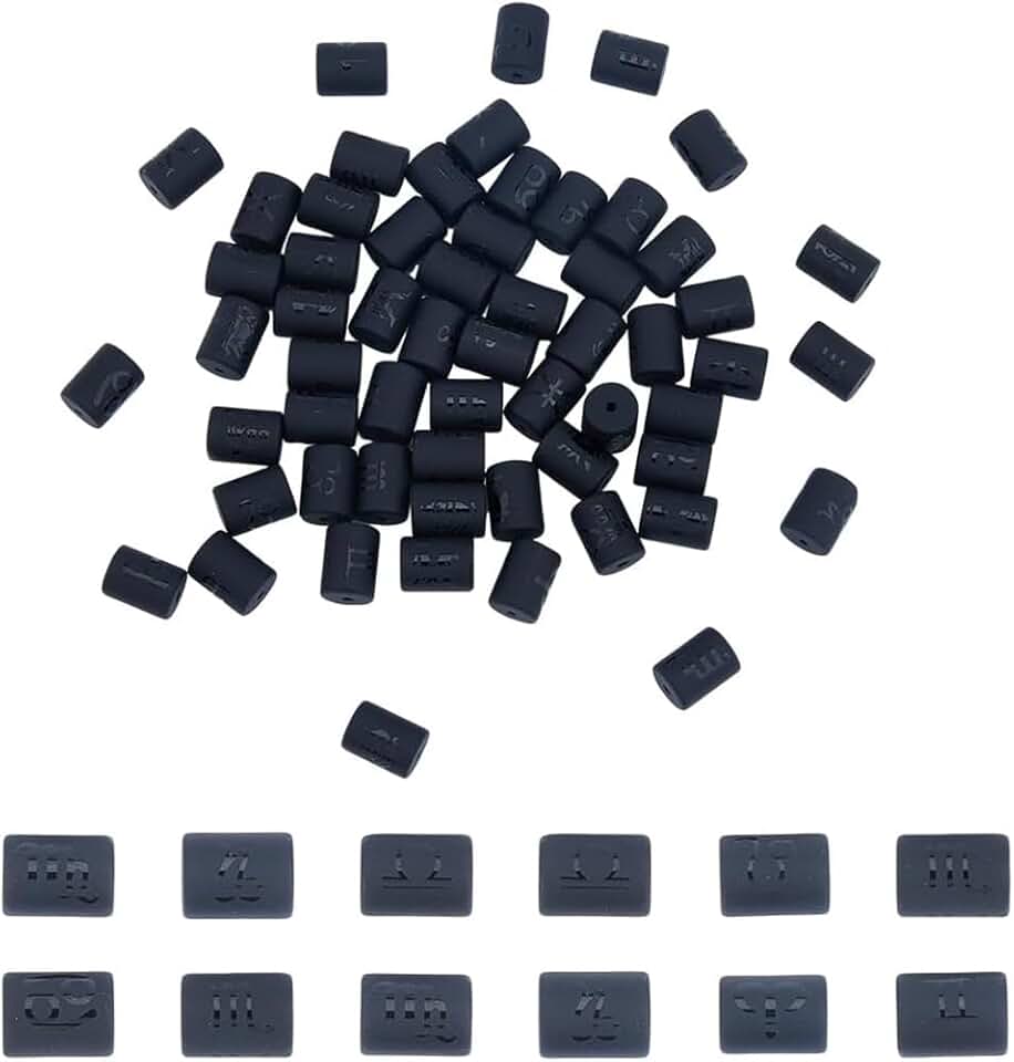 60 Zodiac Constellation Glass Beads for Jewelry Making