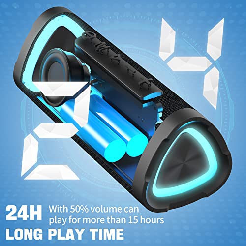 Bluetooth Speakers - V40 Portable Wireless Speaker V5.0 with 24W Loud Stereo Sound, TWS, 24H Playtime & IPX7 Waterproof, Suitable for Travel, Home&Outdoors