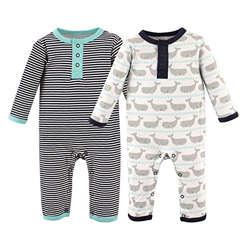 Unisex  Cotton Coveralls Whale, 3-6 Months