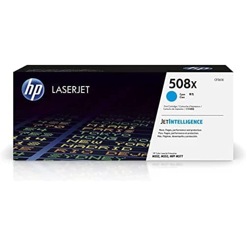 Original 508X Cyan High-yield Toner Cartridge | Works with Color LaserJet Enterprise M552, M553, Color LaserJet Enterprise MFP M577 Series | CF361X