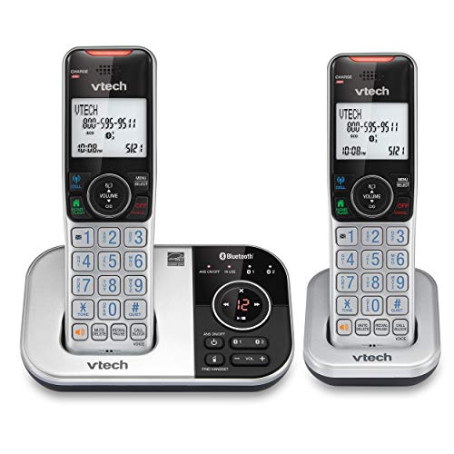 DECT 6.0 Bluetooth 2-Handset Cordless Phone with Answering Machine