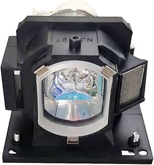 Replacement projector lamp bulb with housing