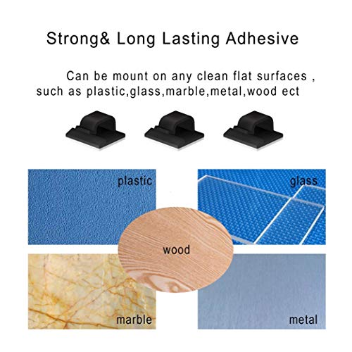 100 Pieces Adhesive Cable Clips, Cable Organizer Cord Holder, Cable Wire Management for Car, Home and Office (Black)