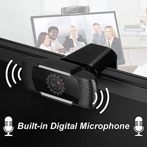 Webcam for PC, Webcam with Microphone HD 1080P External Web Camera Stream Computer Camera for Zoom Meetings, Skype, Conferencing, Video Calls