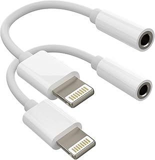 2 Pack Lightning to 3.5mm AUX Adapter for iPhone and iPad