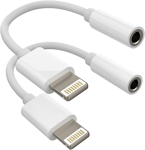 2 Pack Lightning to 3.5mm AUX Adapter for iPhone and iPad