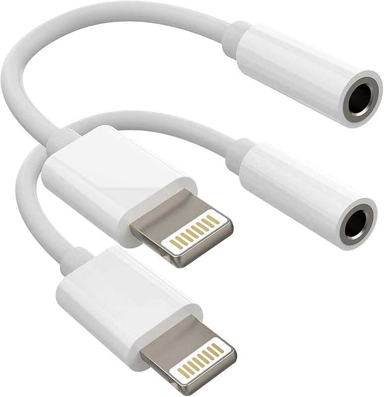 2 Pack Lightning to 3.5mm AUX Adapter for iPhone and iPad