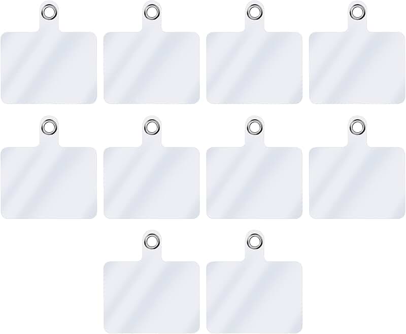10 Pack Clear Phone Tether Tabs for Safety and Drop Protection