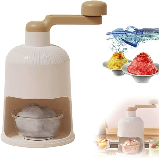 Small Portable Shaved Ice Machine with Crank and Steel Blade