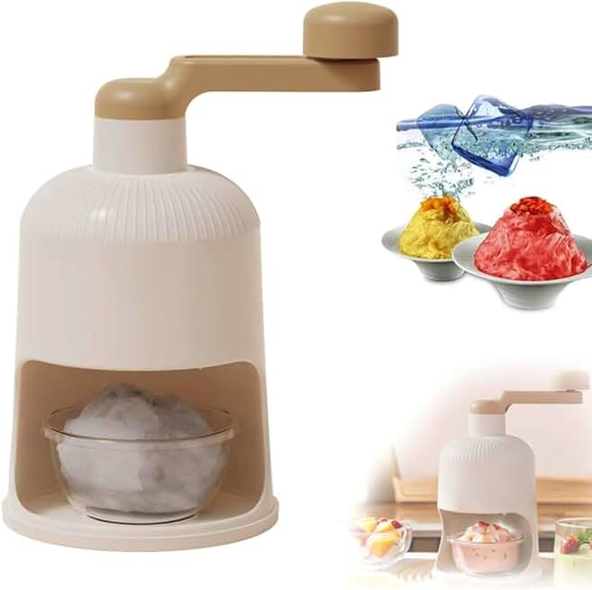 Small Portable Shaved Ice Machine with Crank and Steel Blade