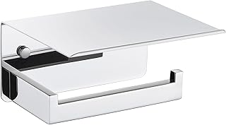 Wall-Mounted Toilet Paper Holder with Phone Shelf