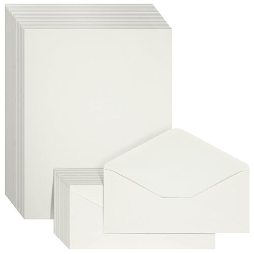 100-Piece Ivory Cotton Stationery and Envelope Set