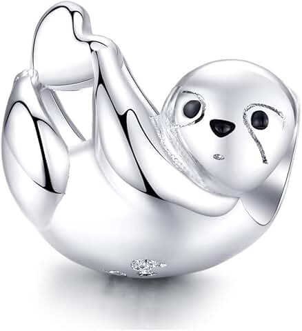 Sterling Silver Sloth Charm for Bracelets