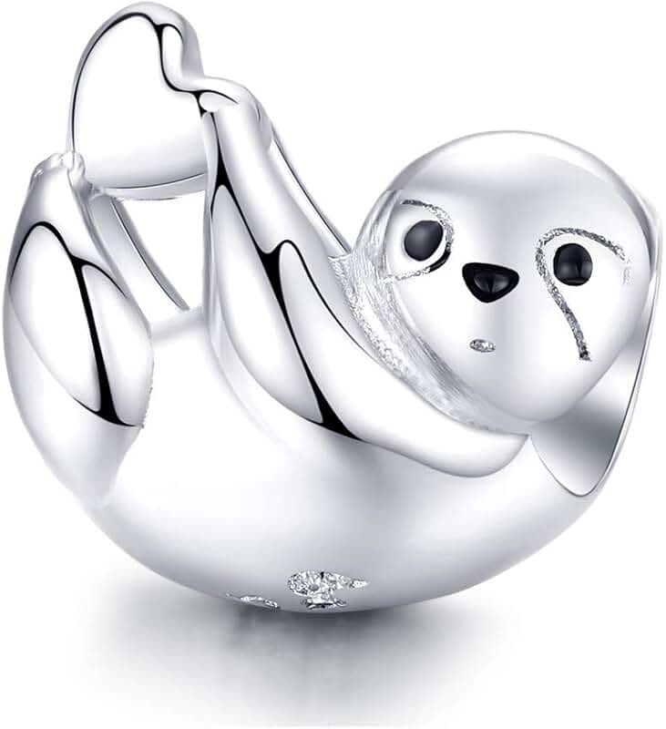 Sterling Silver Sloth Charm for Bracelets