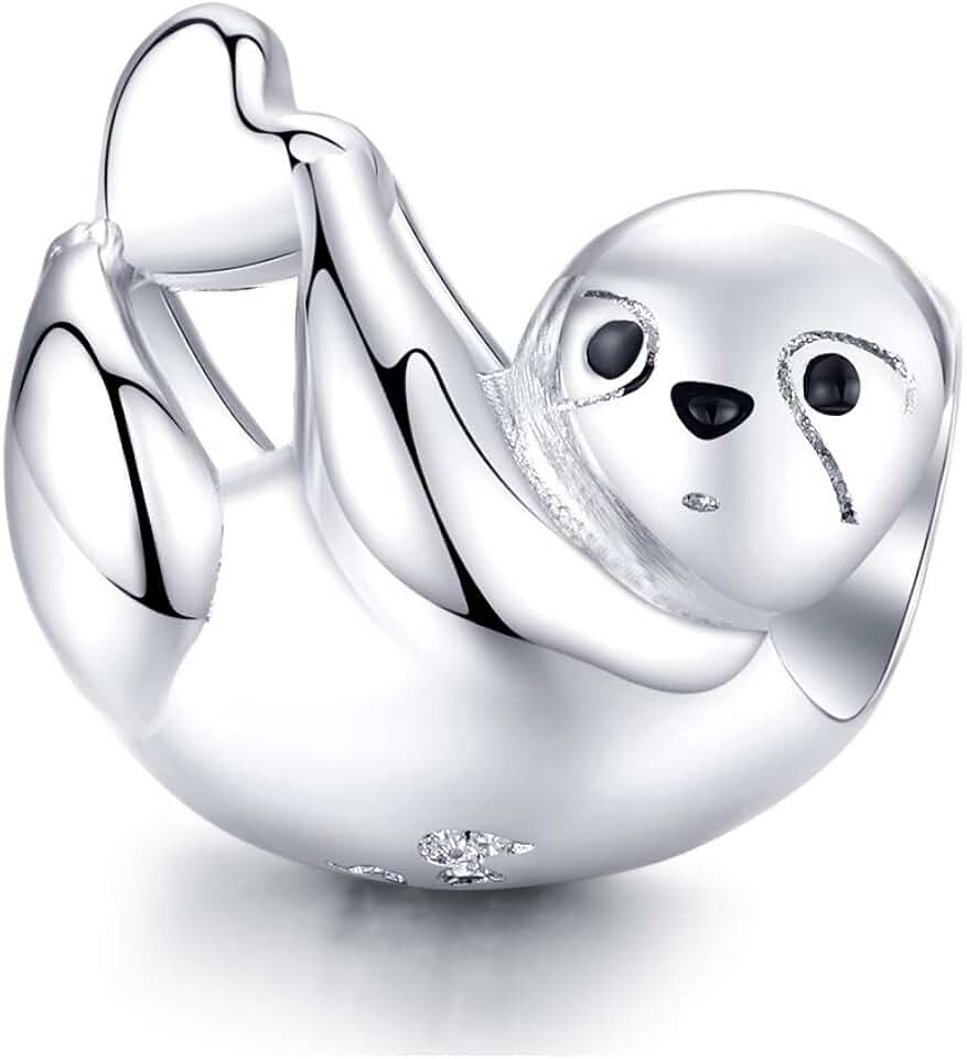 Sterling Silver Sloth Charm for Bracelets