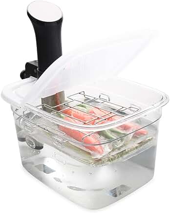 12 Quart Sous Vide Container with Collapsible Lid and Removable Rack