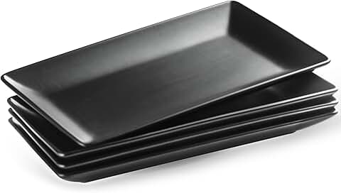 Set of 4 Ceramic Rectangular Serving Platters