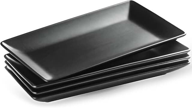 Set of 4 Ceramic Rectangular Serving Platters