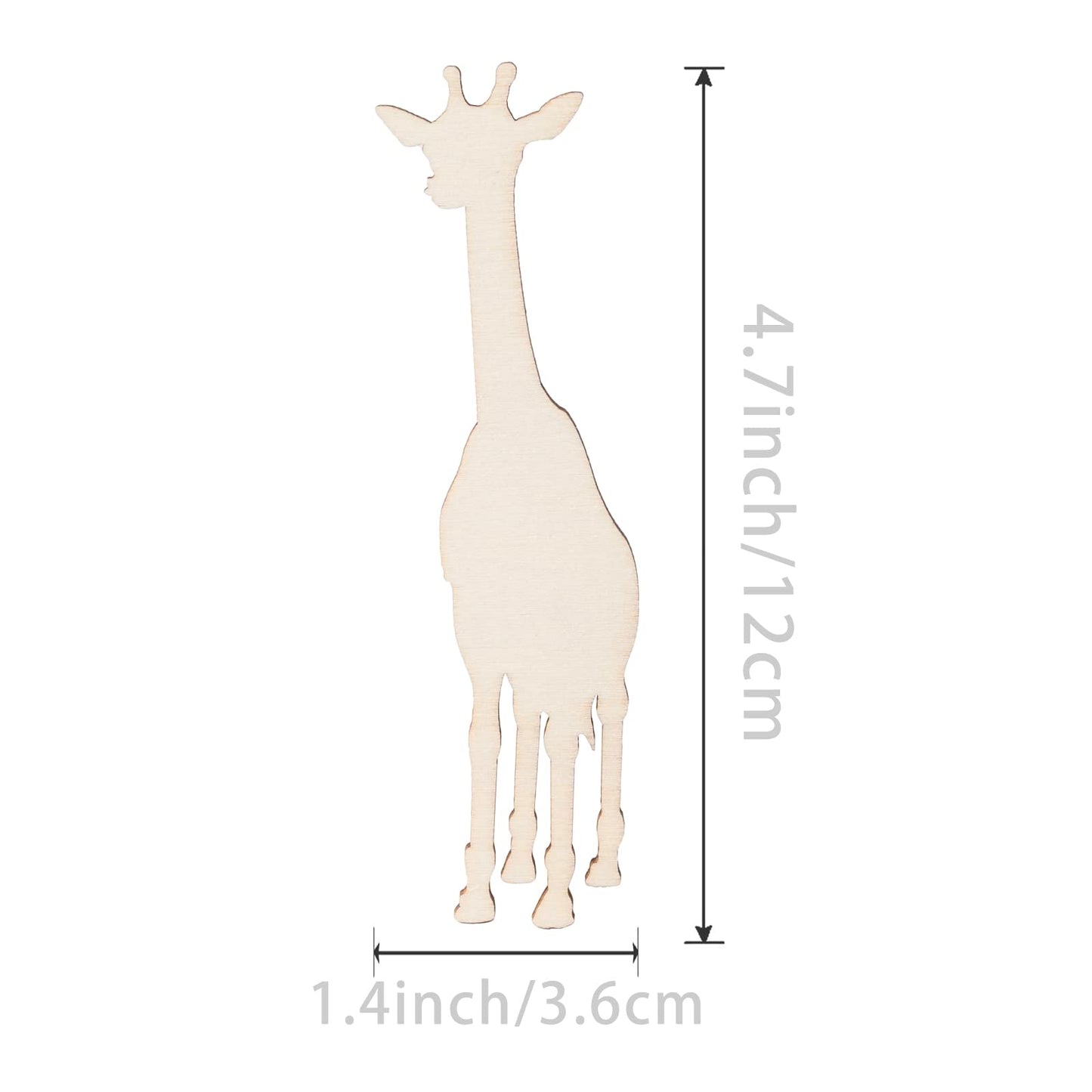 20Pcs Wooden Giraffe Cutouts for Crafts and Decorations
