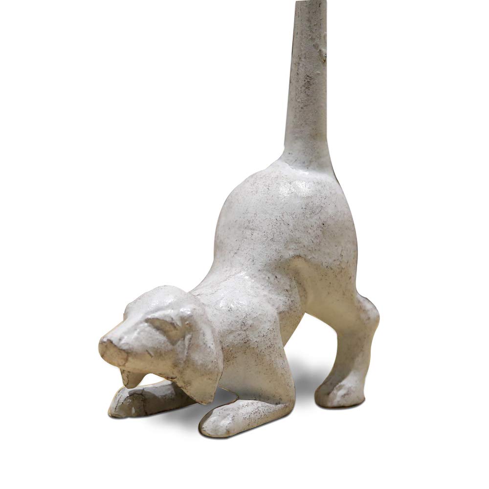 Cast Iron Tet Paper Holder Towel Holder Stand for Bathroom Kitchen Desk Dog-White)
