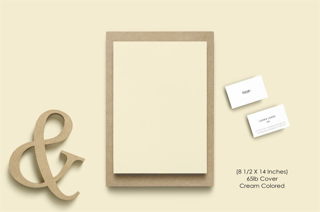 Cream Colored 100 Sheet Card Stock, 8.5 x 14 Inches