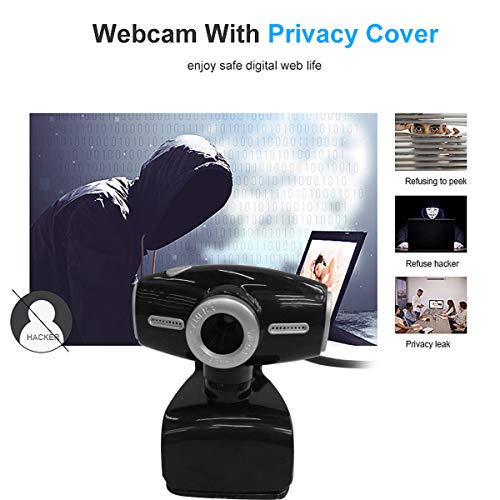 480p Smart Home Camera,Auto Focus Webcam,with Night Vision and Hidden micrphones Waterproof for Windows/Mac/Linux/Android TV/Laptop/Computer/PC/Online Vedio Teaching/Conference (Black)