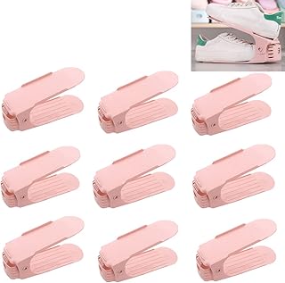 Pack of 10 adjustable double deck shoe rack slots