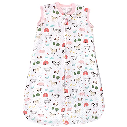 Uni   Premium Quilted Sleeveless Sleeping Bag and We le Blanket, Girl Farm Animals, 12-18 Months