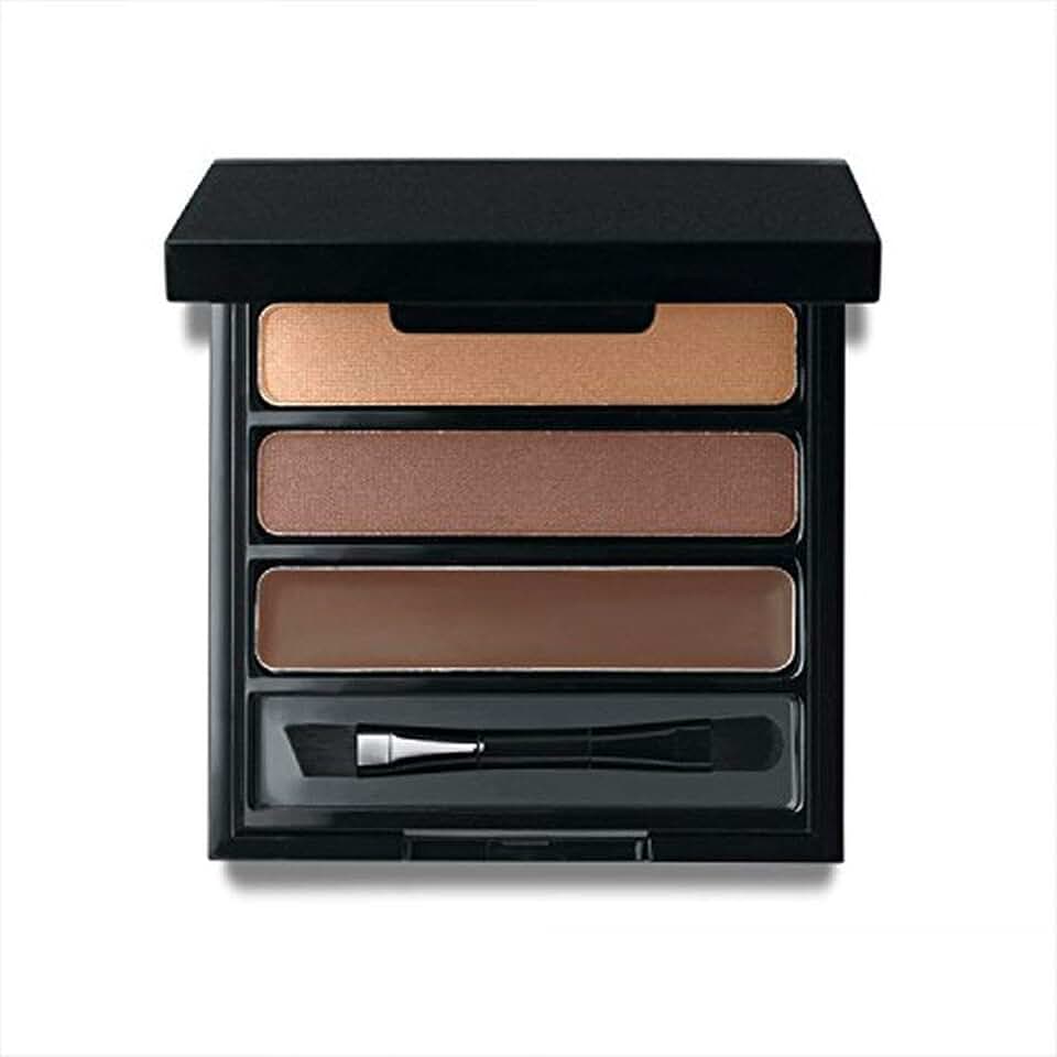 Deep Eye Brow Shaper Kit with Powder, Tinted Wax, and Brush